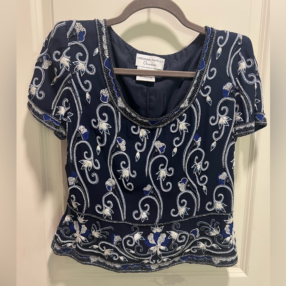 Adrianna Papell occasions silk beaded top